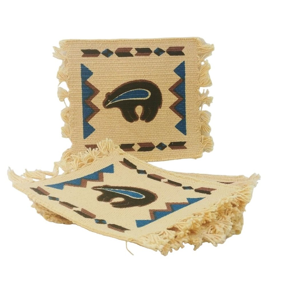 Cloth Coasters El Paso Saddleblanket Co Texas India 7"x6"